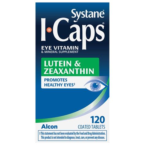 Buy I-Caps Lutein and Zeaxanthin Eye Vitamin Coated Tablets, 120 ct ...