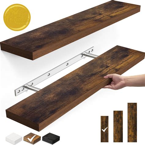 BAYKA Floating Shelves, 22.5" Wall Mounted Wood Shelves for Bathroom ...