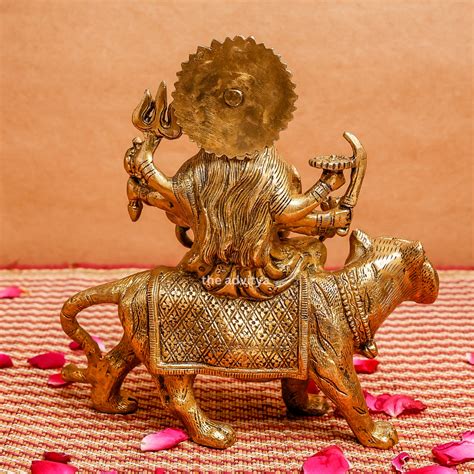 The Advitya | Brass Durga Idol Sitting on Lion | Durga