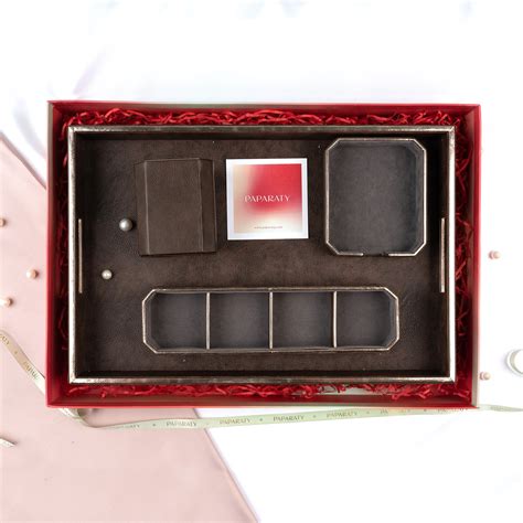 Vegan Leather Tray and Royal Desk Set- Brown With Rose Gold – Paparaty