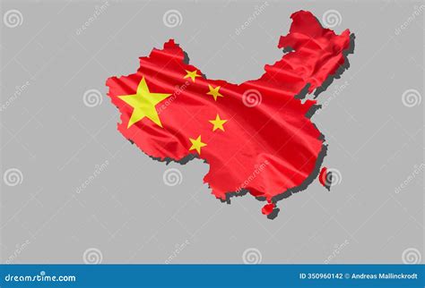 Outline of China Designed with National Flag Stock Photo - Image of design, chinese: 350960142