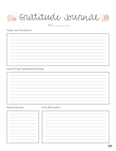 Gratitude Journal Templates - 23 FREE Printables | Printabulls
