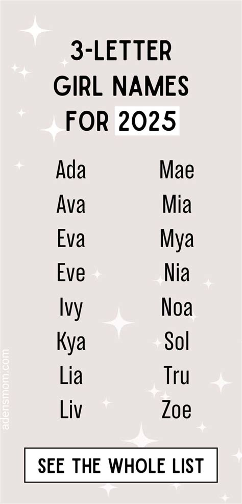 70 Surprisingly Underrated 3-Letter Girl Names for 2025