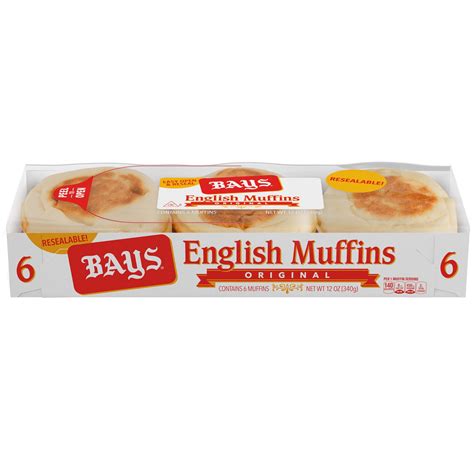 Bays Original English Muffins, 12 oz, 6 count - Walmart.com