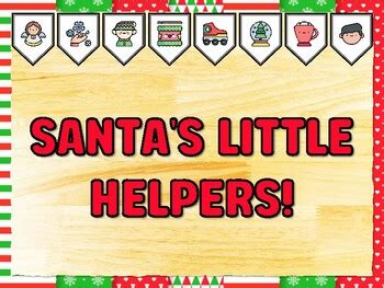 SANTA'S LITTLE HELPERS! Christmas Printable Bulletin Board Kit school ...