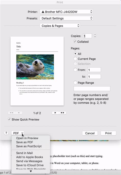 Print to PDF 的图像结果