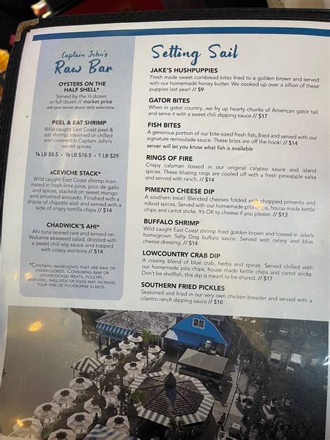 Menu at The Salty Dog Cafe, Hilton Head Island, 232 S Sea Pines Dr