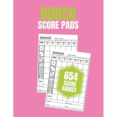 Buy Bunco Score Sheets: 654 Score Pads for Scorekeeping | Large Print 8 ...