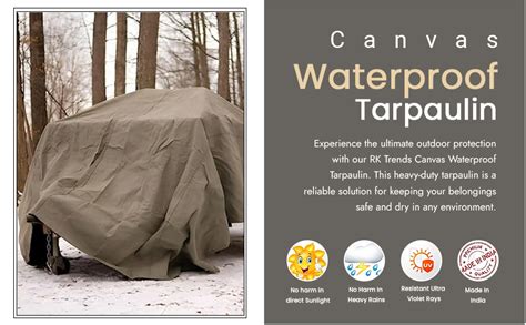 RK Trends Canvas Waterproof Tarpaulin - Heavy-Duty Outdoor Protection ...