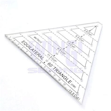 Jual Penggaris Jahit Pola Segitiga Skala 13.5 Triangle Mika Akrilik ...