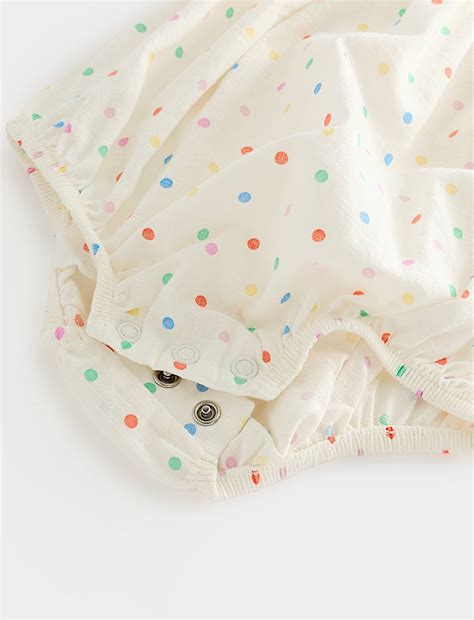 Buy Pure Cotton Polka Dot Romper (0-2 Yrs) at Marks & Spencer