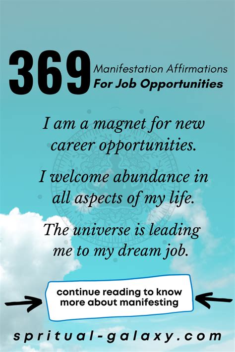 369 Manifestation - Creating Affirmations To Use For Manifesting Job ...