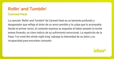 Significado de la canción ROLLIN' AND TUMBLIN' (Canned Heat) - LETRAS.COM