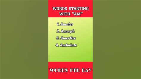 Lesser known words starting with "AM" #englishlearners #englishlearning ...