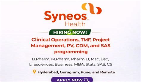 Syneos Health Hiring Clinical Operations, PV, CDM, SAS & Project Roles ...