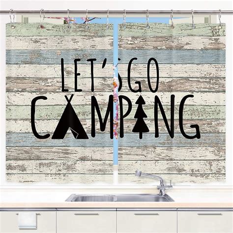 Buy Camping Shower Curtain Retro Rustic Wood Neutral Color for Travel ...