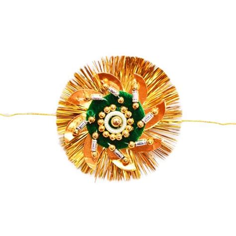 Buy Royal Gold foam Traditional Rakhi Combo (Set of 2) with Roli Chawal ...