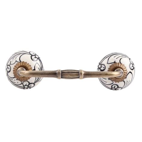 Indian-Shelf 1 Pack Ceramic White Cabinet Pulls T Bar Vintage Kitchen ...