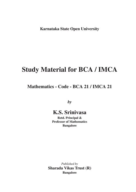 BCA Maths - Karnataka State Open University Study Material for BCA ...