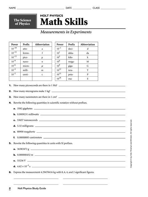 Fillable Online lschs The Science of Physics MHOLT PHYSICSath Skills ...