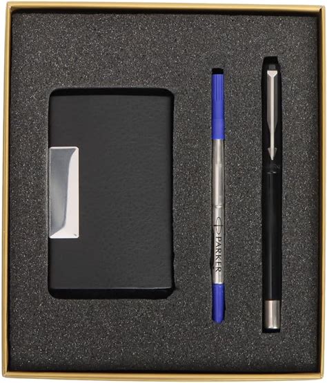 Parker Vector Gift Set Vector Chrome Trim Black Roller Ball Pen with ...