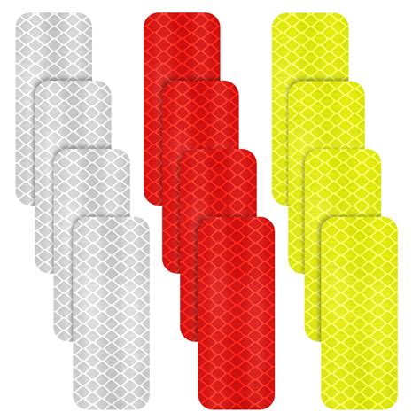 Allure Auto® (12 Pcs) Warning Reflective Safety Stickers Night ...