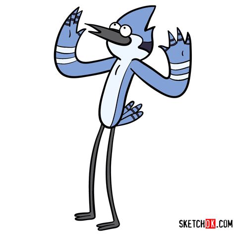 How to draw Mordecai | Regular Show - Sketchok Easy Drawing Guides