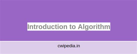 Algorithms | Introduction to Algorithm