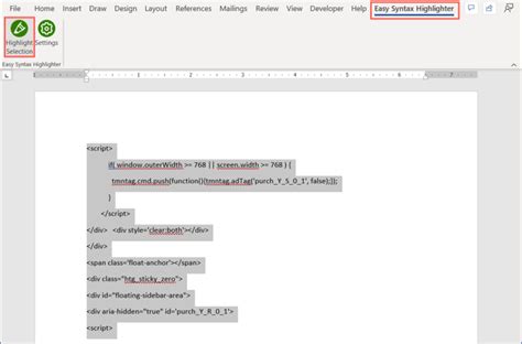 Image result for Word Code Block