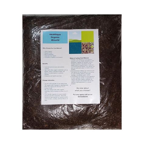 HEALTHQUE 100% Natural & Organic Cow Dung Manure Fertilizer for All ...