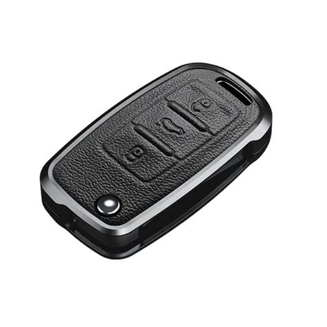 Skoda/Volkswagen Old Flip Key Exclusive Aluminium Alloy Leather Keycas ...