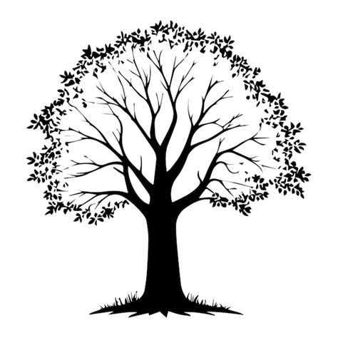Sycamore tree silhouette design logo | Premium Vector