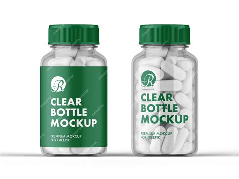 Premium PSD | 170_clear plastic pill bottle mockup