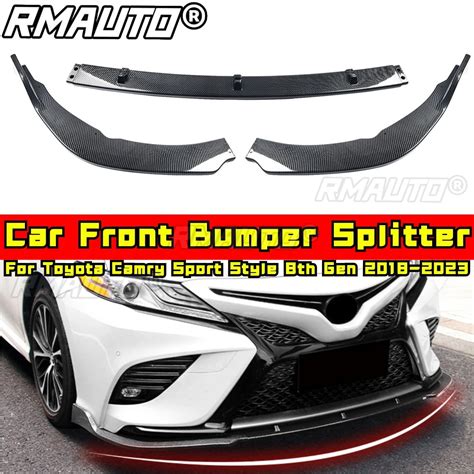 Camry Front Bumper Lip Guard Carbon Fiber Look Sport Style Bumper Diffuser For Toyota Camry 8th ...