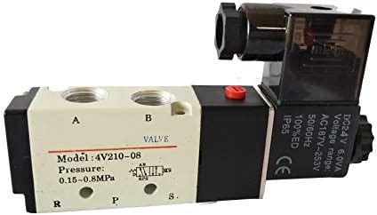 Raja Rubbers 1/4 inch Single Solenoid Valve 3 Port 2 Position Direction ...