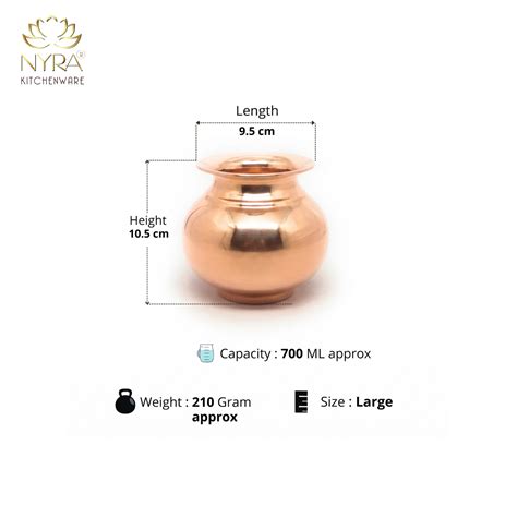 Premium Copper Lota | Tamba Kalash - 4 Sizes, Health Benefits – Nyra ...