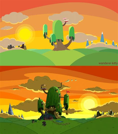 Adventure Time Back Drops Landscape 的图像结果