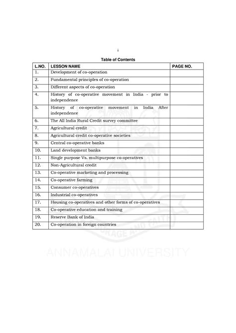 Cooperation-II - Note on Cooperation of Bcom third year - i Table of ...