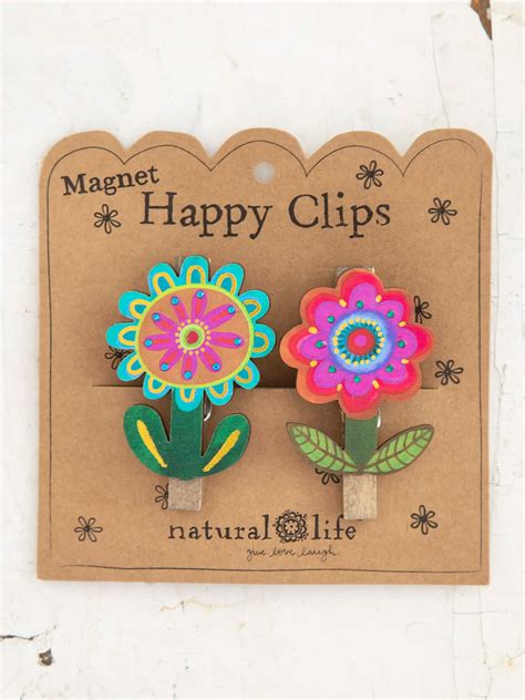 Magnet Happy Clips, Set of 2 - Flower – Natural Life