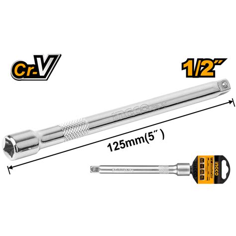 Ingco HEB12051: 1/2" Extension Bar, 5" (125mm), 40Cr Material, Heat Tr ...
