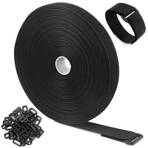 BLINE Velcro Tape, 2 CM * 5 Meter Velcro Tape with 25 Buckles, Velcro ...
