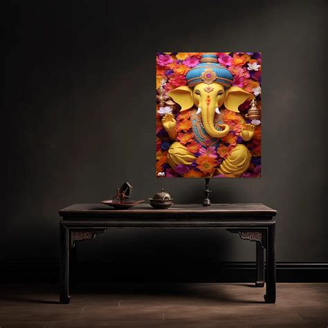 Ganpati Metal Poster | Lord Ganesha Spiritual Wall Art – TURTLEWINGS