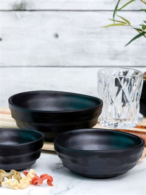 Servewell Persian Matte Bowl Set 3 pc - Black – GOOD HOMES