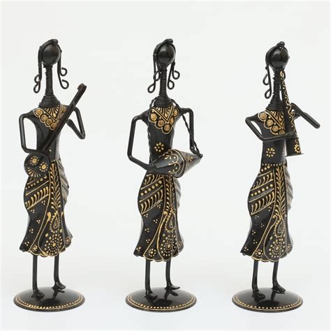 Buy VEDAS Mystical Indiana Set of 3 Metal Musician Figurines from Vedas ...
