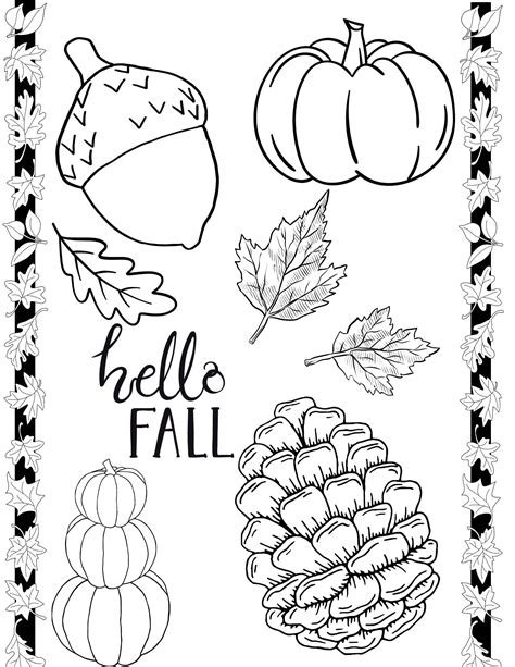 Aesthetic Fall Colouring Pages