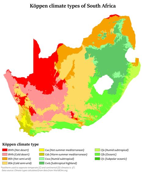 Köppen climate types of South Africa [1080x1287] : MapPorn