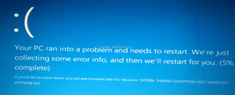 Image result for Stop Code System Thread Exception Not Handled Windows 1.0
