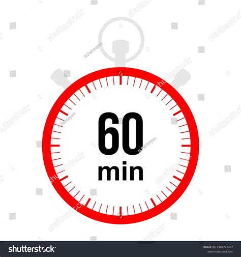 60 Minutes Timer Stopwatch Symbol Flat Stock Vector (Royalty Free ...