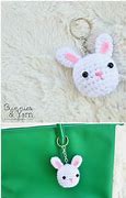 Image result for Crochet Bunny Keychain Pattern