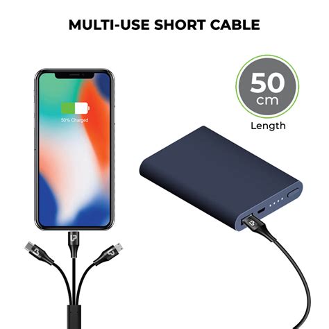 TrioLink Mini 18W 3 in 1 Fast Charging Cable (0.5m/Black) UL1099BLK-00 ...